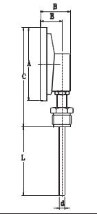 Radial Type Bimetallic Thermometer