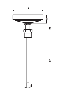 Axial Type Bimetallic Thermometer