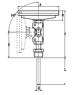 Universal Type Bimetallic Thermometer